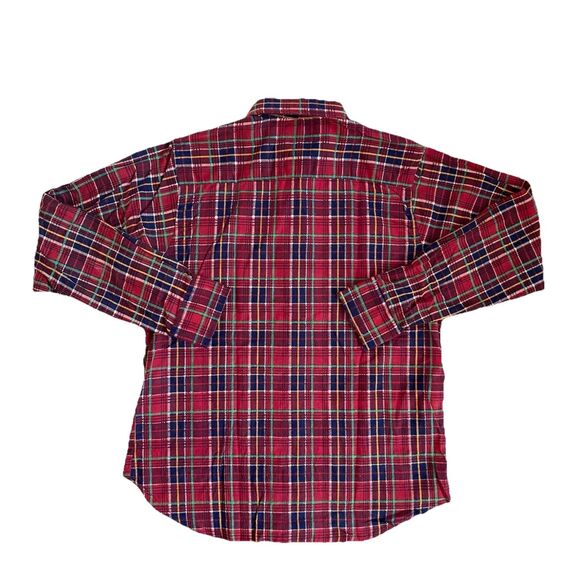 Vintage 80s Van Cort Printed Red Plaid Flannel Shirt Medium Deadstock New - Picture 3 of 9